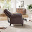 Fauteuil inclinable 32,7 po en cuir véritable avec plateau clouté et garniture cloutée (ensemble de 2)-1183348991