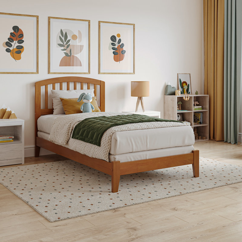  Richmond Solid Wood Foundation Bed, Light Toffee, Twin
