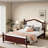 Solid Wood Frame Queen Size Bed With Upholstered Headboard, Queen Platform Bed With Support Feet-287642018