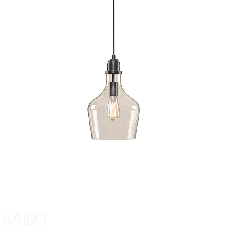 Luminaire suspendu en forme de cloche, Bronze, 95.5" H x 9" W x 9" D