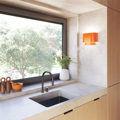 1 Light Brushed Nickel ADA Sconce With Brushed Nickel Metal Shade With Shiny White Inside