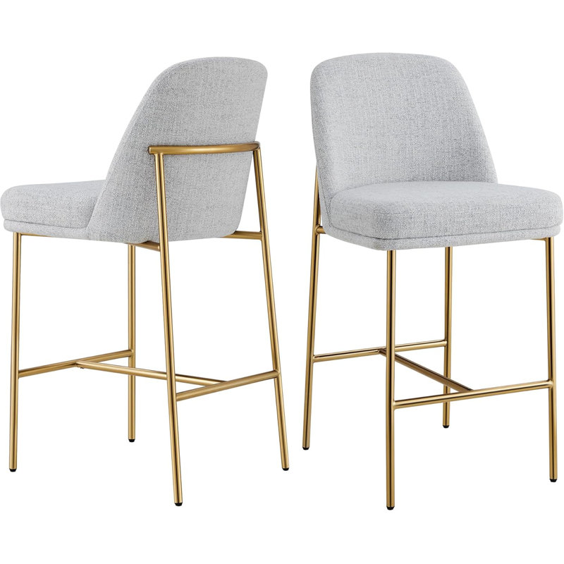 Ensemble de 2 tabourets de bar à hauteur de comptoir, tabourets de bar en métal certifiés FSC