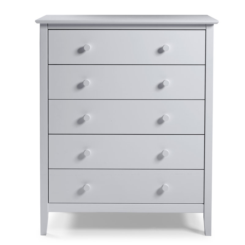 Commode 5 tiroirs Simplicity, Gris colombe