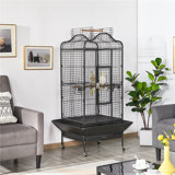 160cm Iron Play Top Floor Bird Cage with Wheels