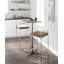 Tabouret de bar contemporain empilable en acier inoxydable avec coussin en tissu Cowboy brun - ensemble de 2