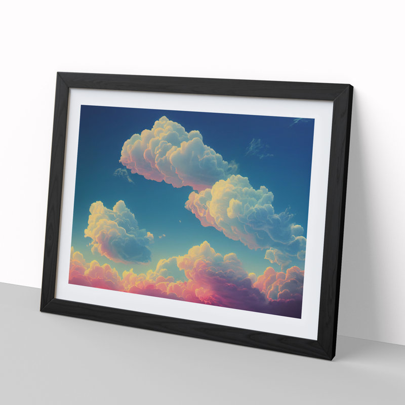Spellbinding Cloudy Sky - Single Picture Frame Print, 46cm H x 64cm W x 2cm D, Black