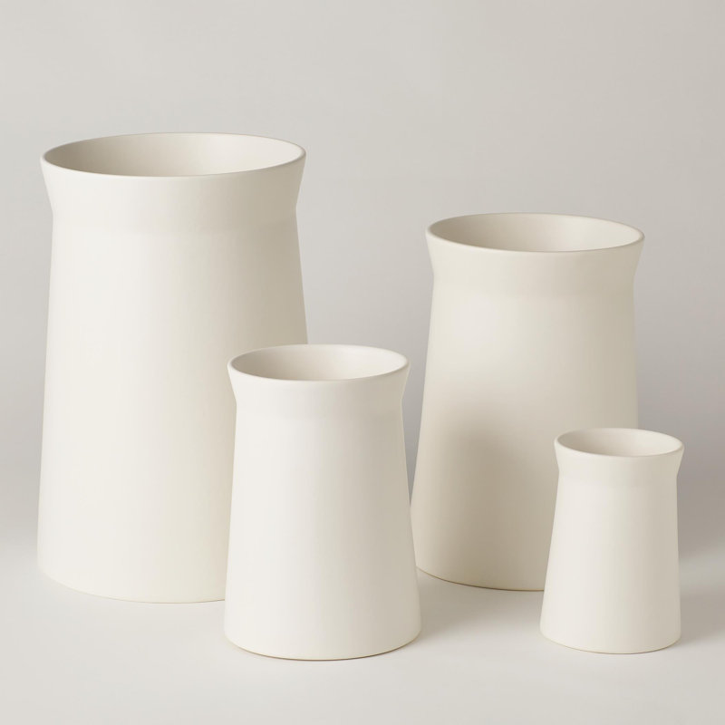 Handmade Ceramic Table Vase, 9.75" H x 6.75" W x 6.75" D, Moon