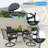 7 Pieces Patio Round Table Outdoor Dining Set-102439271