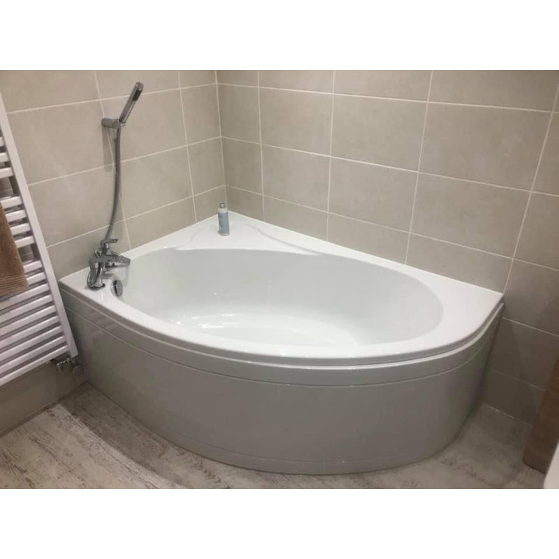 1500mm x 1000mm Corner Soaking Acrylic Bathtub, Right Hand