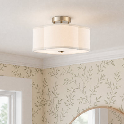 Plafonnier semi-encastré en tissu 4 lumières