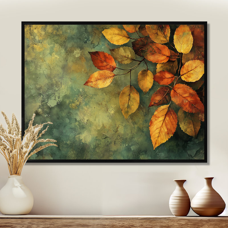 «Leaves Brown Forest Tranquility III - Leaves», impressions encadrées, H 30 po x l 40 po, Impression encadrée flottante