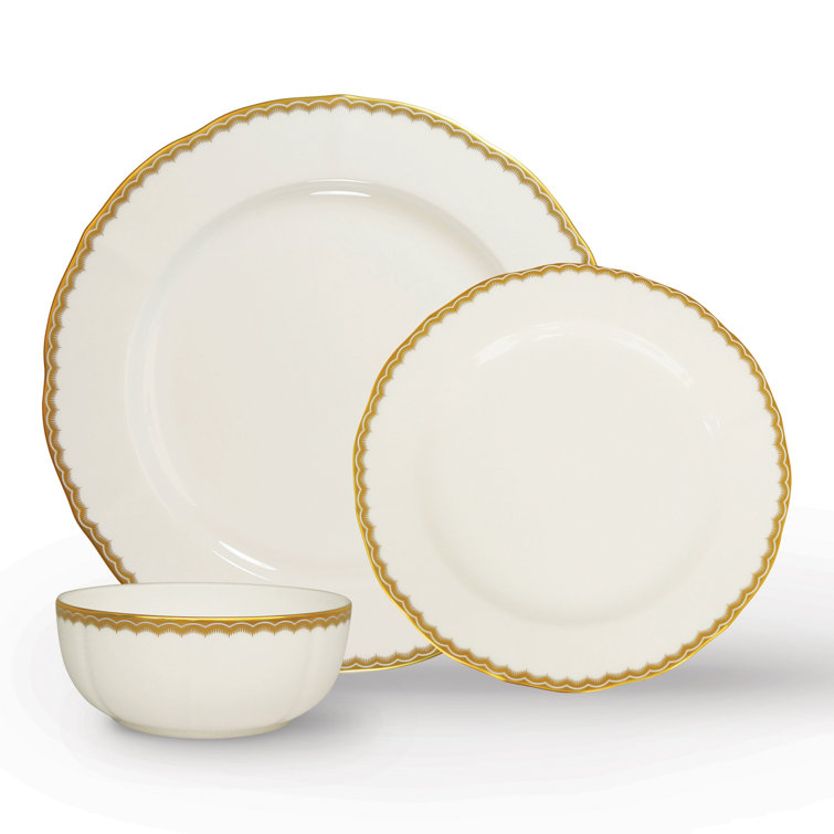 Antique Gold 3 Piece Place Setting Set, Service for 1