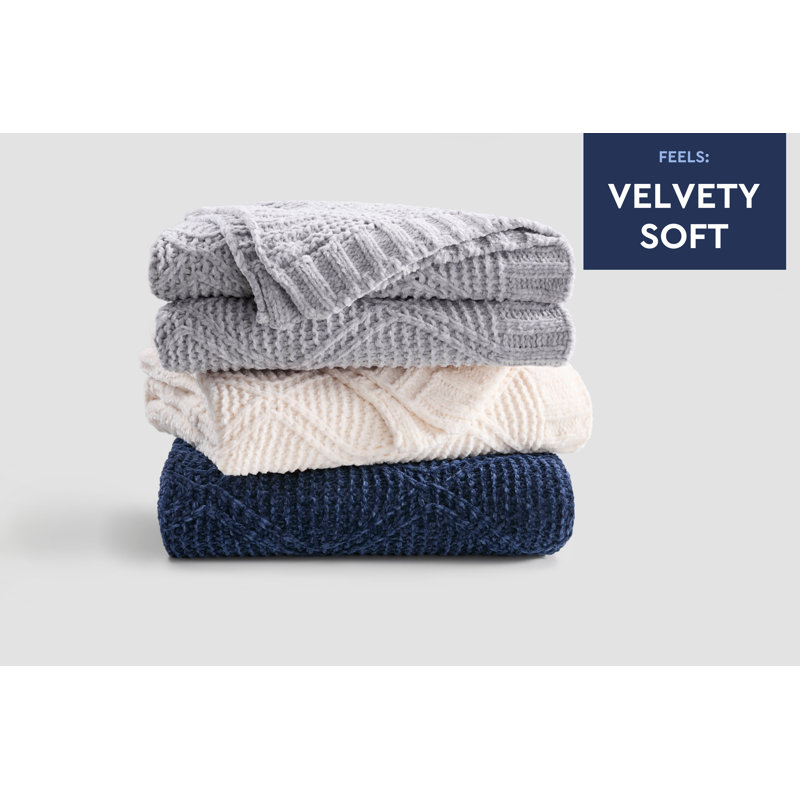 Jeté Diamond Chenille - Gris, Grey