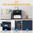 Vintage Small Storage Cabinet With Led Light And Pet Bed, Hidden Cat Litter Box With Drawer And Semi-open Space 