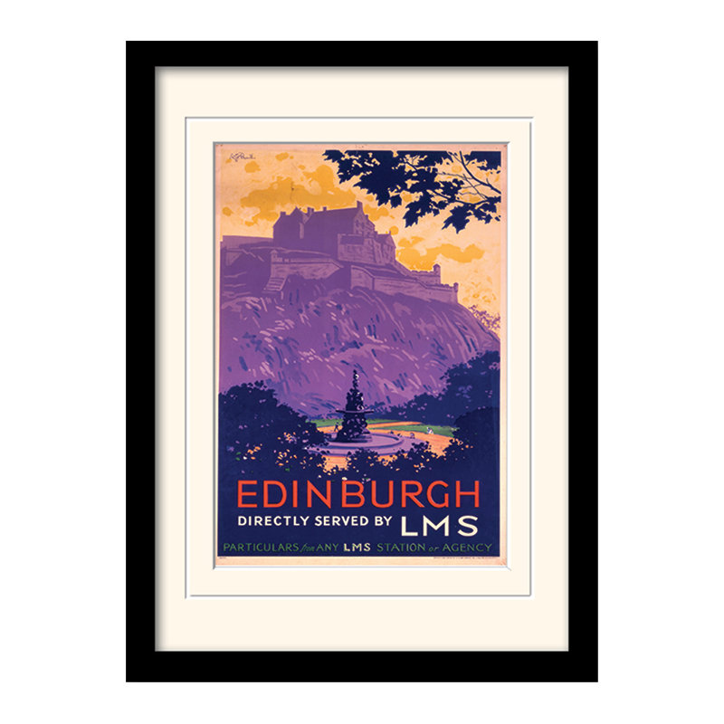 Edinburgh2 - No Frame Rectangle Print, Yellow, Black Frame, 40cm H x 30cm W