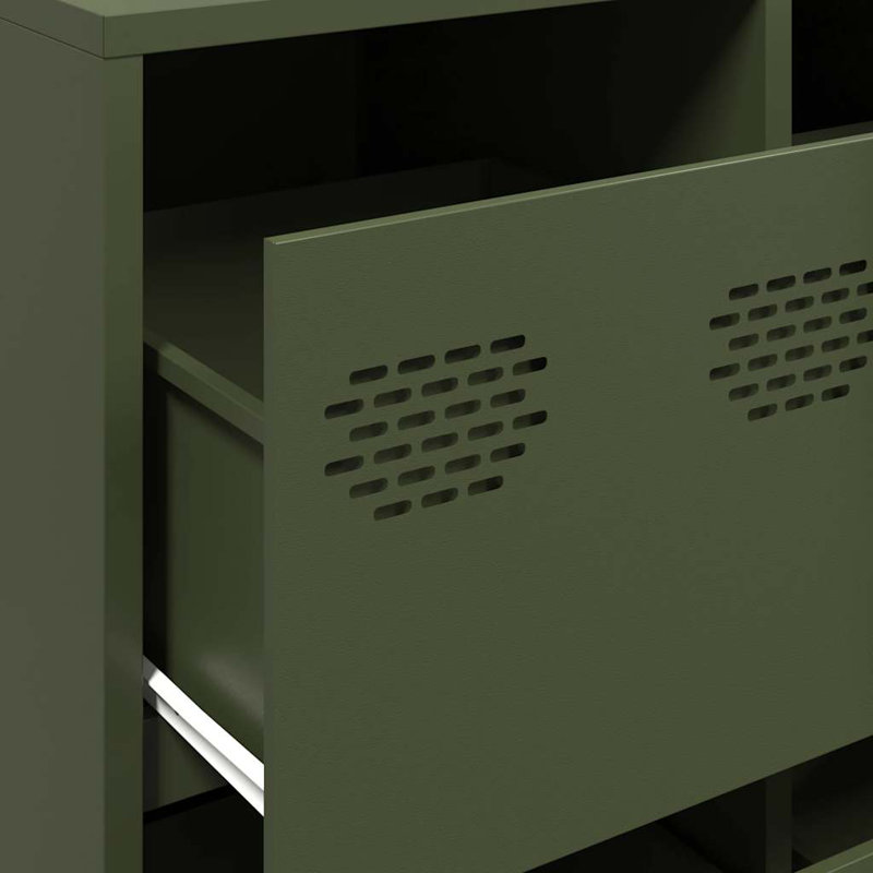 Sideboard 135X39x103.5 Cm Cold-Rolled Steel, Olive Green