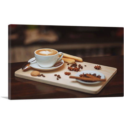 «Coffee Espresso with Chocolate Coffee Shop Decor», reproduction de photo sur toile tendue