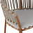 Lodi Outdoor Matal Rope Barstool, Teak Finished Frame And Beige Cushion, Set Of 2