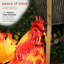 Statue de coq colorée en métal 25 po pour jardin, patio et pelouse