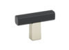 Quadrato Bar Knob, Matte Nickel/Matte Black