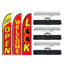 Double Sided 496.8cm H x 79.9cm W Metal Flag Set