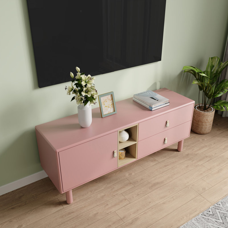 Meuble télé multifonctionnel pour salon moderne, Rose