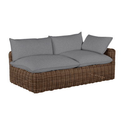 Montecito 75.25" Wide Outdoor Wicker Left Hand Facing Loveseat with Cushions