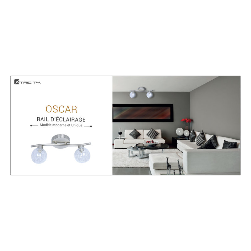 Oscar 35'' 2 -Light Fixed Track Track Kit with Dimmable and Adjustable Head