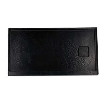 60 In. X 32 In. Rectangle Black Acrylic Bathroom Alcove Shower Pan Base With Right Hand Drain