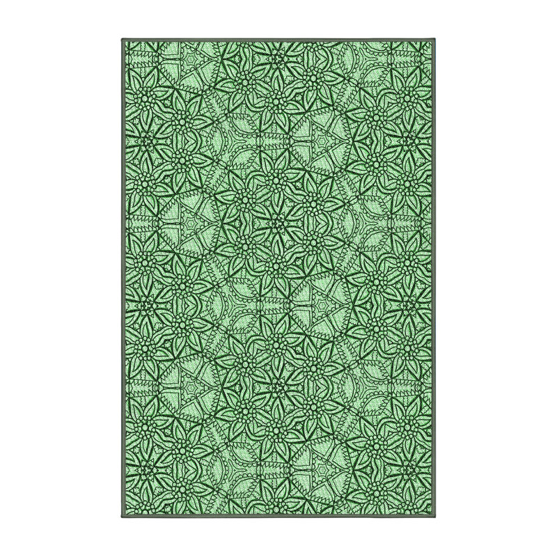 Performance Wool Floral Indoor Rug, Rectangle 4' x 6'