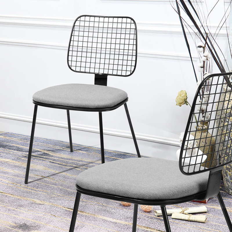 Acadian 46cm H Microfiber / Microsuede Upholstered Side Chair in Gray, Grey, Black