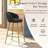 Upholstered Counter Stool With Metal Frame-502709017-502709018