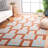 Nickonovitz Hand Tufted Wool/Cotton Geometric Rug in Light Blue/Rust-679508451
