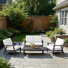 Shweta 5-Piece Outdoor Conversation Set, Perfect For Entertaining With Included Tables