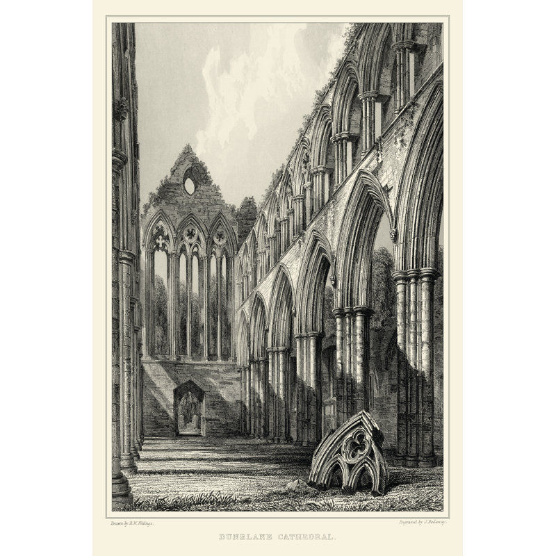 Gothic Detail IX by R. W. Billings - Wrapped Canvas Painting, 30cm H x 20cm W x 3.8cm D