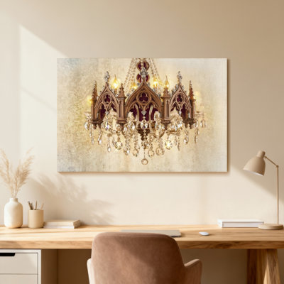 Scenic &Cityscapes Gothic Chandelier Crystal Ornate Lighting Design Art Print