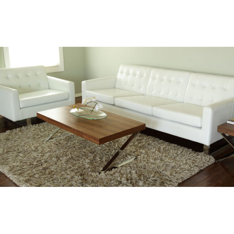Chaise de réception l 34 po avec structure en métal Sloan, blanc