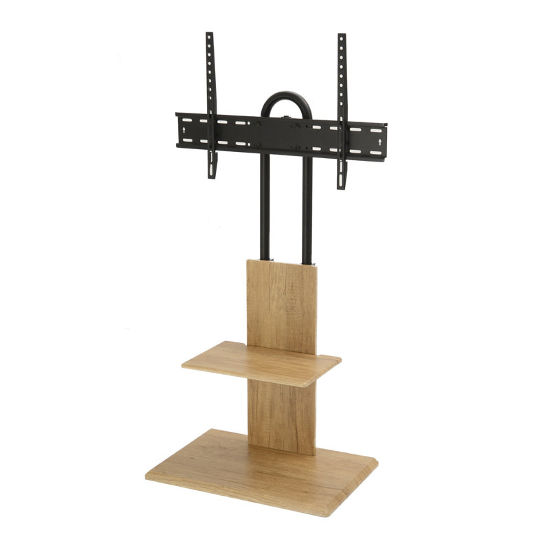 Mayren Unfinished TV Stand for TVs up to 70" with Fireplace Included, Light Oak