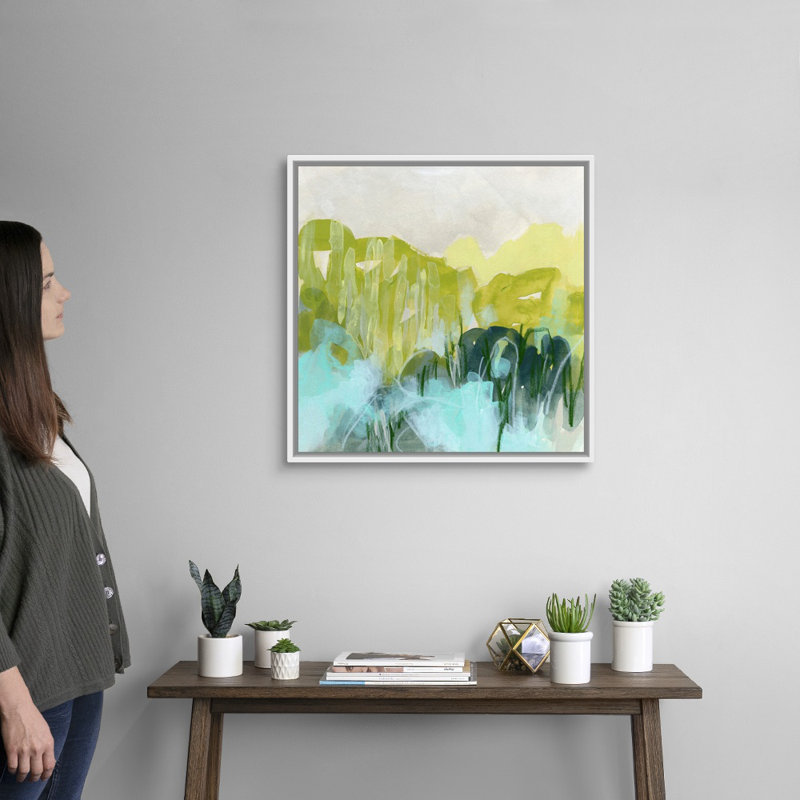 «Marsh Crest I» par June Erica Vess - reproduction de photo, H 26 po x l 26 po x P 1,75 po, Cadre blanc