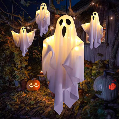 Halloween Hanging Lights Spooky Lights Decoration White Battery Model
