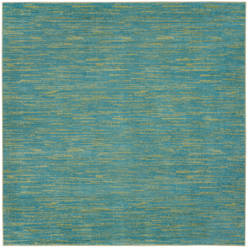 Tapis bleu / vert Nourison Essentials, Carré 5 pi