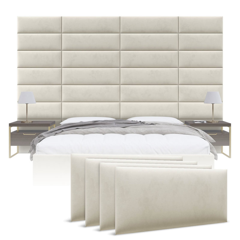 All Upholstered Headboard, Large, Velvet Ivory