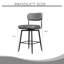 Ensemble de 2 tabourets de bar rotatifs à 360 ° avec tabourets de bar avec coussins en cuir et supports en fer, convenant à divers endroits tels que les cuisines, les restaurants, les bureaux, etc.