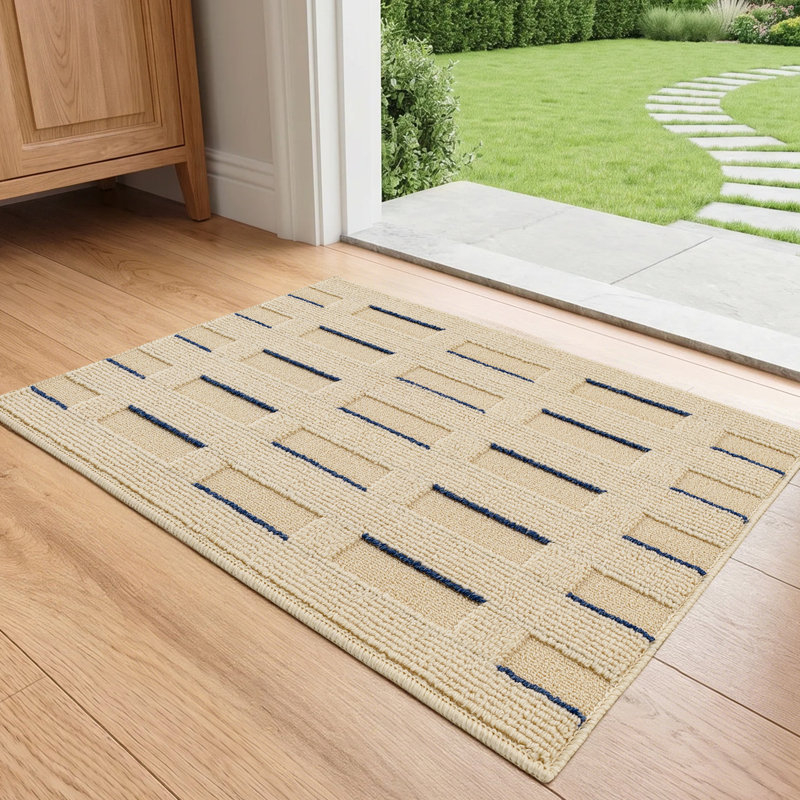 Paillasson intérieur antidérapant lavable à la machine, 24 po x 35 po, Beige