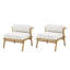 Chaises longues confortables pour le patio, finition teck en métal et fer, ensemble de patio moderne
