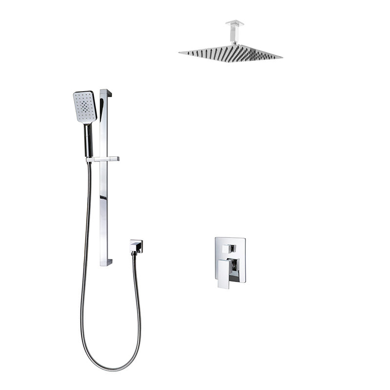 Système de douche 2 voies avec fixation au plafond Madison, Chrome poli
