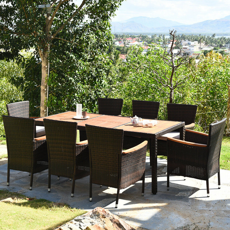 Ensemble repas 9 pièces avec coussins Lakely
