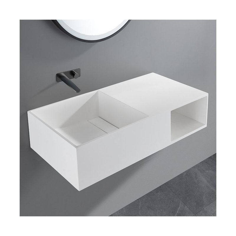 Madrid Matt White Wall Hung Stone Vanity Unit 800mm