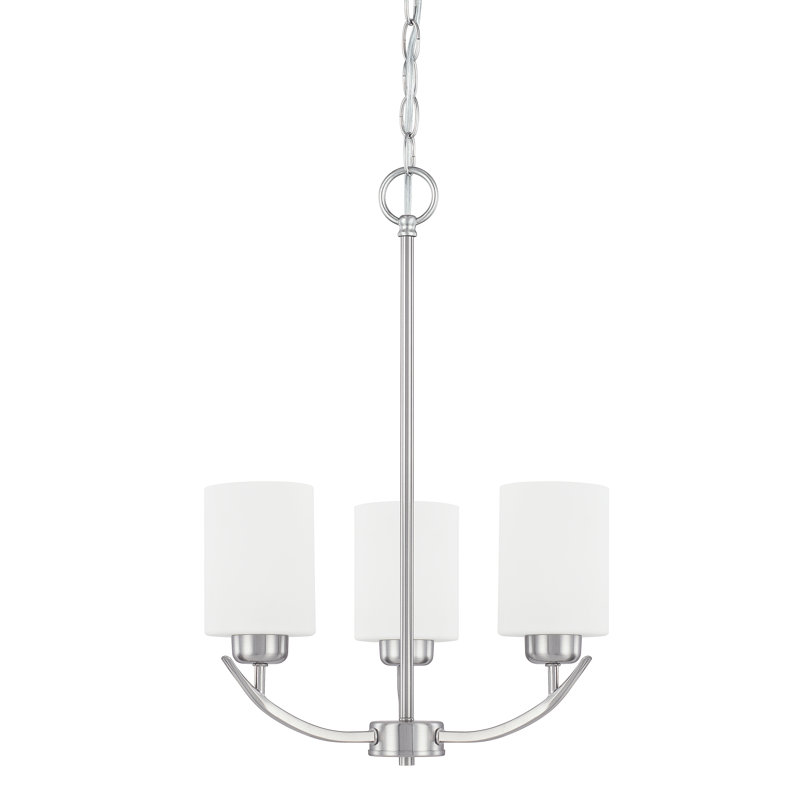 Lustre classique unique à 3 lumières Dixon, Nickel brossé