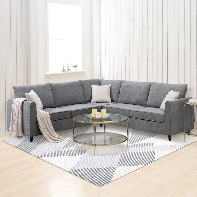 Dalontae Upholstered L-Shaped Sectional Symmetrical